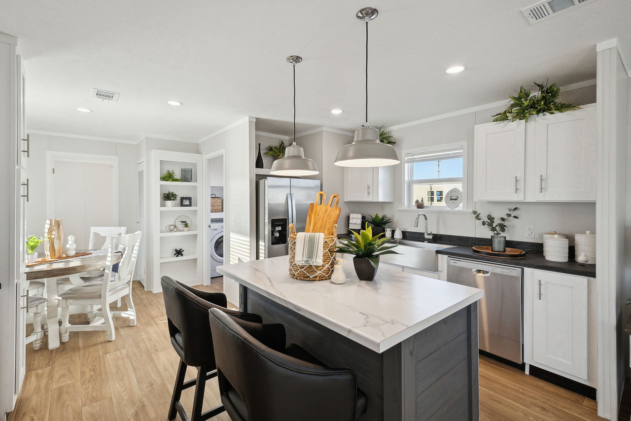 Comfortable living area in a manufactured home
