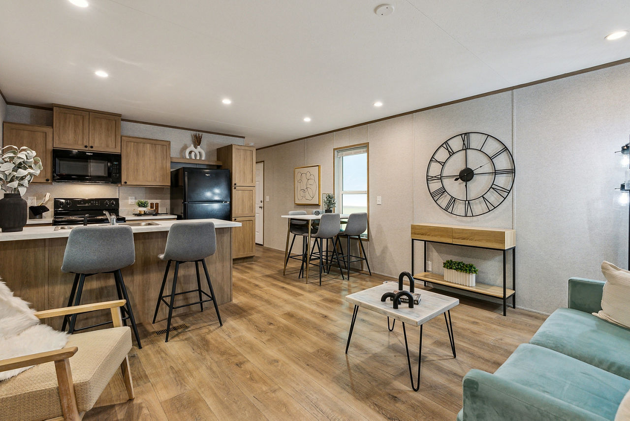 Open-concept living and kitchen space